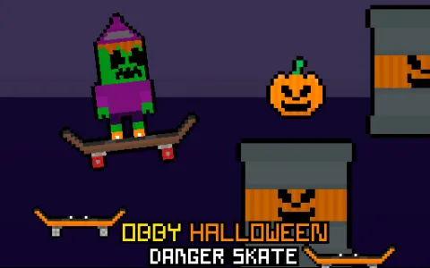 Obby Halloween Danger Skate