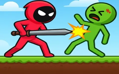 Red Stickman vs Monster School