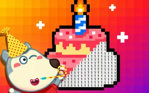 Wolfoo Birthday Pixel Art
