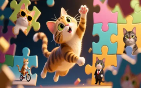 Funny Puzzle: Cats