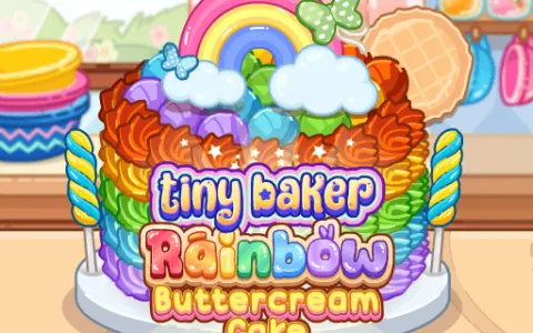 Tiny Baker Rainbow Buttercream Cake